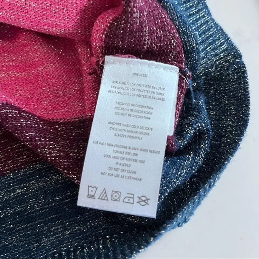 Lucky Brand girls striped metallic thread cardigan sweater size 7 - Picture 5 of 7